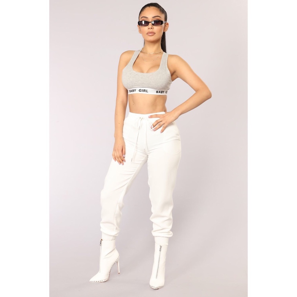Fashion Nova White Jogger Sweatpants Leyle Pants